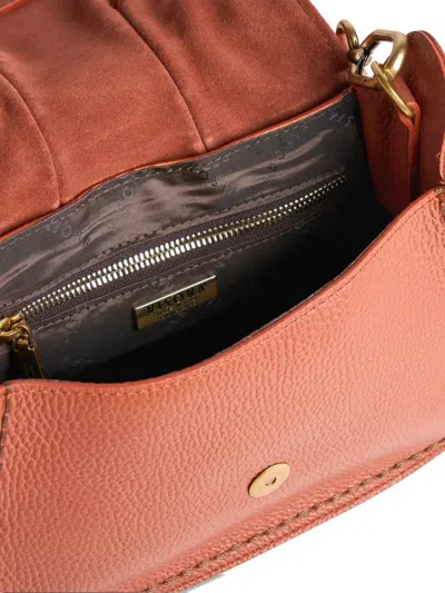 Visonà Leather Shoulder Bag In Orange