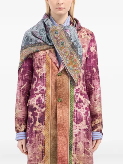 Pierre-louis Mascia Geometric-pattern Scarf In Brown