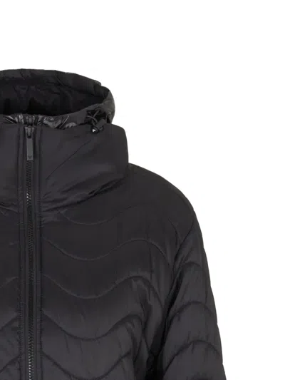 Emporio Armani Nylon Midi Down Jacket In Black