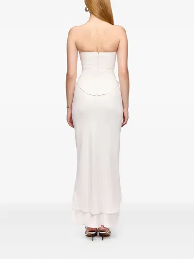 V:pm Atelier Sammy Draped Double-layer Maxi Skirt In White