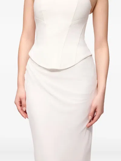 V:pm Atelier Sammy Draped Double-layer Maxi Skirt In White