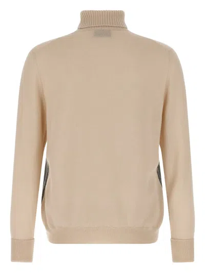 Ballantyne Argyle-pattern Turtleneck Sweater In Neutral