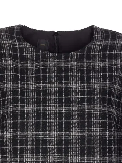Pinko Robe Courte À Carreaux In Black