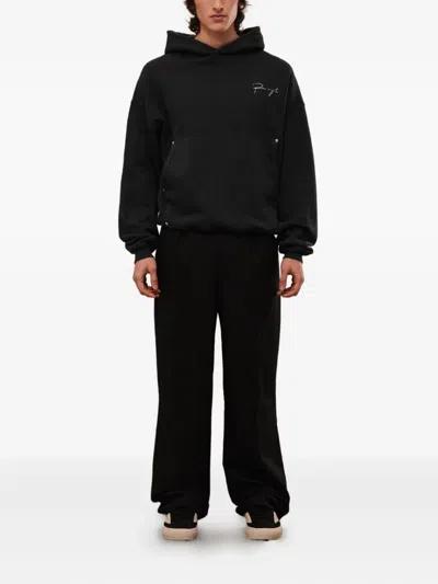 Rough Graphic-print Hoodie In Black