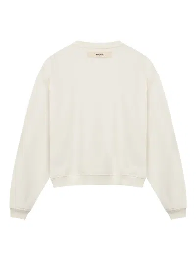 Rough Floral-print Crew-neck Sweatshirt In Neutral