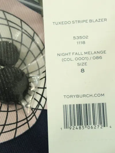 Pre-owned Tory Burch Tuxedo-stripe Blazer In Black