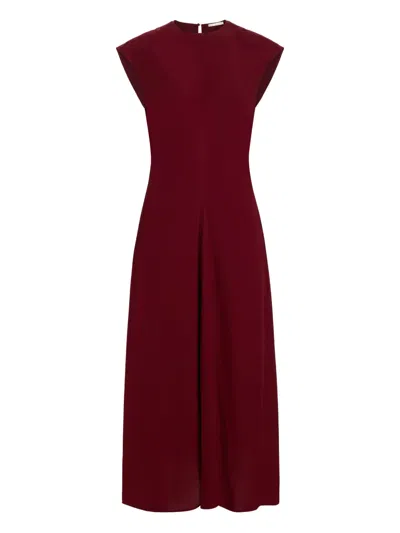 Marie Oliver Zuri Cap-sleeve Midi Dress In Burgundy