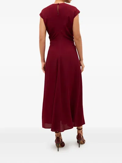Marie Oliver Zuri Cap-sleeve Midi Dress In Burgundy