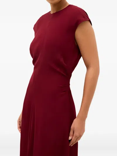 Marie Oliver Zuri Cap-sleeve Midi Dress In Burgundy