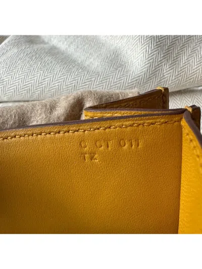 Pre-owned Hermes 2002 Evercolor Shoulder Bag In Yellow