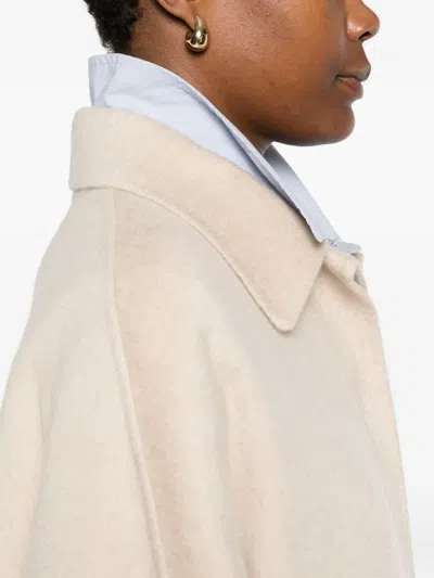 Curiel Half-sleeve Collared Coat In Multi