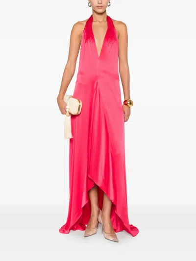 挂脖荷叶边连衣裙