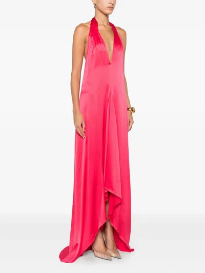 挂脖荷叶边连衣裙