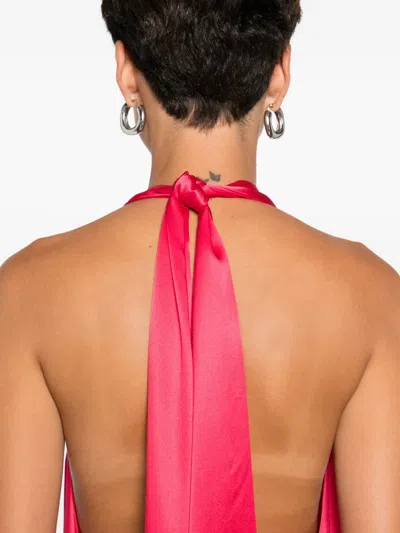 挂脖荷叶边连衣裙