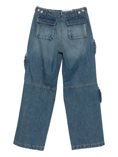 Coperni Flap-pocket Cotton Jeans In Blue