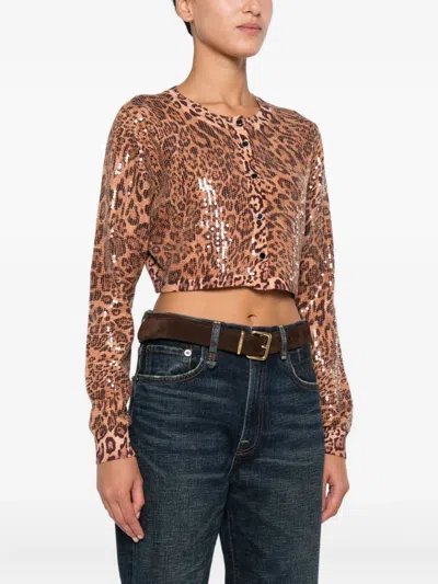 Twinset Leopard-print Sequin Cardigan In Animal Print