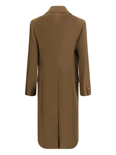Vivienne Westwood Long Coat With Flap Pockets And Back Vent In Brown