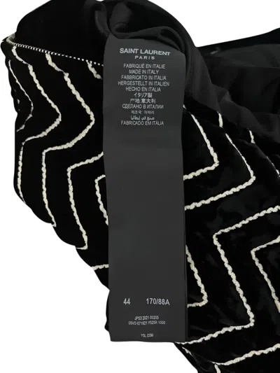 Pre-owned Saint Laurent Zigzag-motif Bomber Jacket In Black