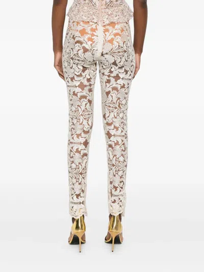 Gemy Maalouf Floral-lace Leggings In Neutral