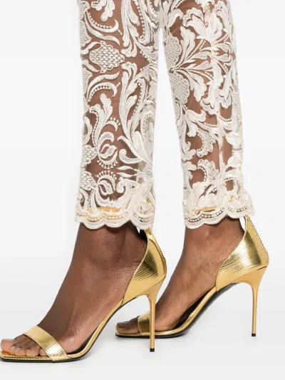 Gemy Maalouf Floral-lace Leggings In Neutral