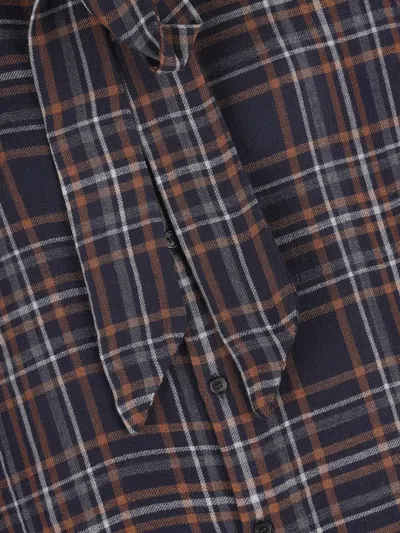 Saint Laurent Check Pattern Shirt In Multi
