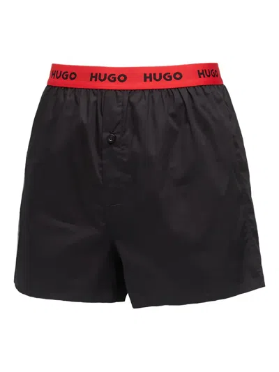 Hugo Boss Logo-waistband Boxers (pack Of Three) In Black