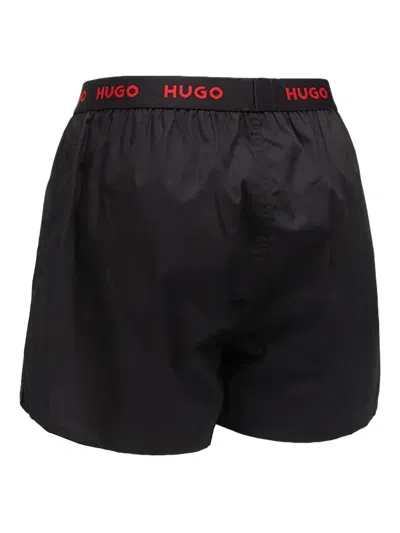 Hugo Boss Logo-waistband Boxers (pack Of Three) In Black