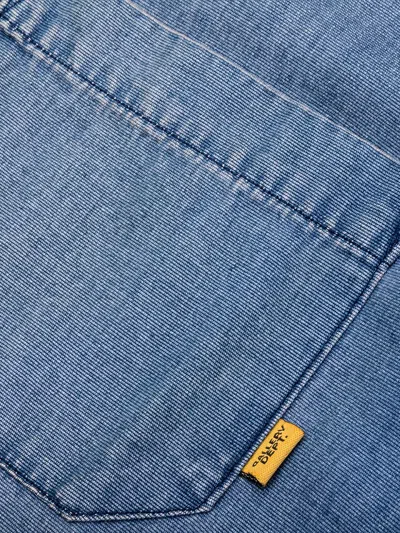 Gallery Dept. Bartz Paint-splattered Embroidered Cotton-chambray Shirt In Blue