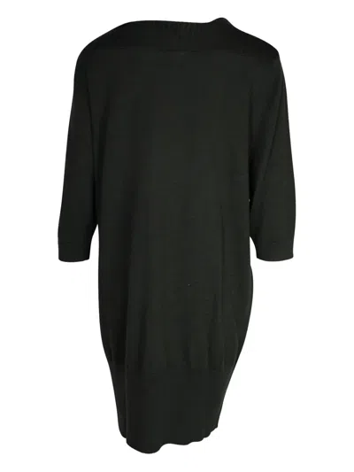 Pre-owned Dries Van Noten Wool Midi Dress In Green