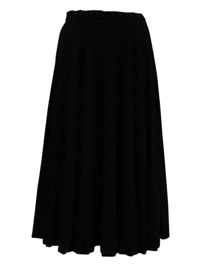 Pre-owned Marc Jacobs Vintage Pleated Midi Skirt In Black