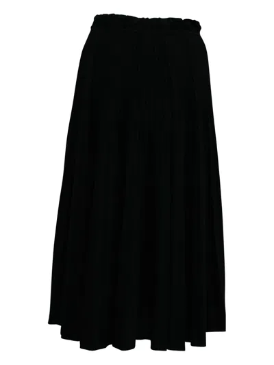 Pre-owned Marc Jacobs Vintage Pleated Midi Skirt In Black