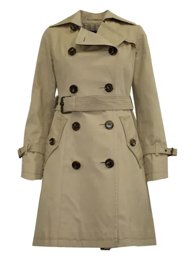 Pre-owned Burberry Double-breasted Trench Coat In Neutral