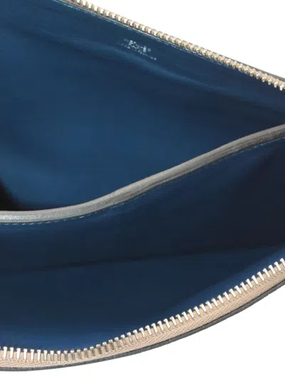 Pre-owned Hermes Zip-top Flat Pouch In Brown