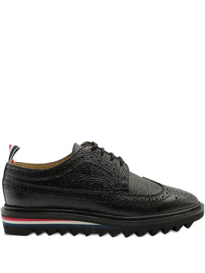 Pre-owned Thom Browne Pebble-leather Brogue Shoes In Black
