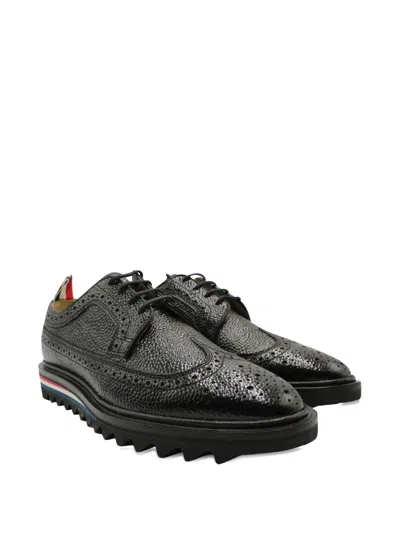 Pre-owned Thom Browne Pebble-leather Brogue Shoes In Black