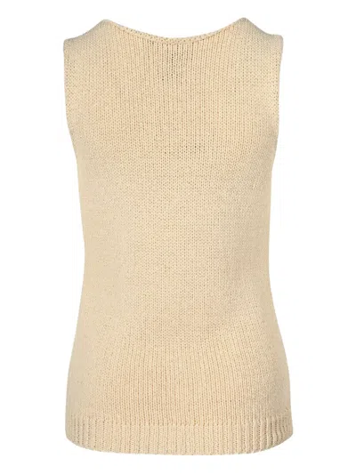 Pre-owned Theory Sleeveless Cotton Top In Neutral