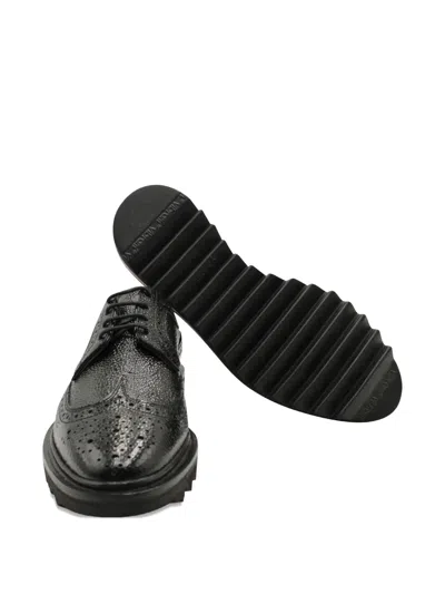 Pre-owned Thom Browne Pebble-leather Brogue Shoes In Black