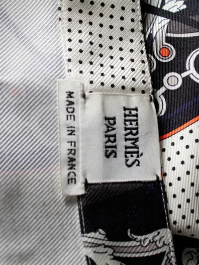 Pre-owned Hermes Wheel-print Midi Skirt In White