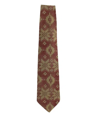 Pre-owned Giorgio Armani Geometric-print Tie In Brown