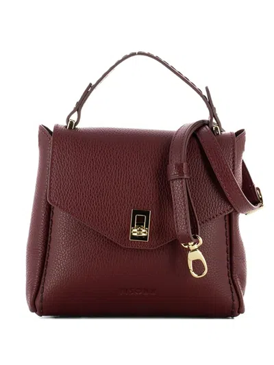 Visonà Twist-lock Leather Handbag In Red