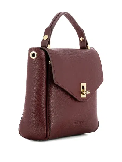 Visonà Twist-lock Leather Handbag In Red