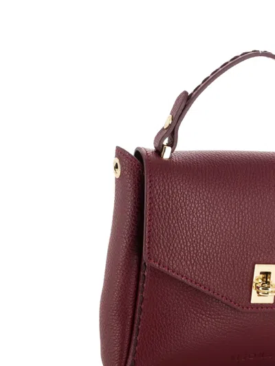 Visonà Twist-lock Leather Handbag In Red