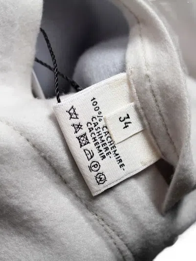 Pre-owned Hermes Cashmere Zip-front Coat In Gray