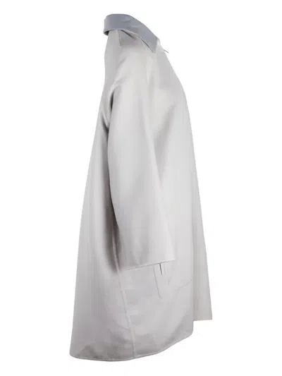 Pre-owned Hermes Cashmere Zip-front Coat In Gray