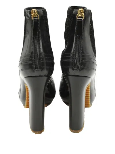 Pre-owned Sacai X 2016 Pierre Hardy Mesh-panel Leather Boots In Black