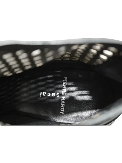 Pre-owned Sacai X 2016 Pierre Hardy Mesh-panel Leather Boots In Black