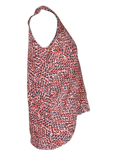 Pre-owned Celine Polka-dot Sleeveless Top In Red