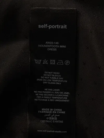 Pre-owned Self-portrait 2022 Houndstooth Double-breasted Dress In Black