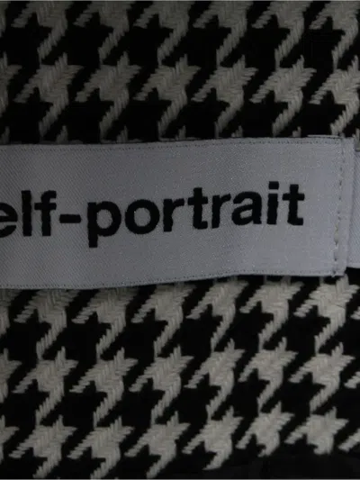 Pre-owned Self-portrait 2022 Houndstooth Double-breasted Dress In Black