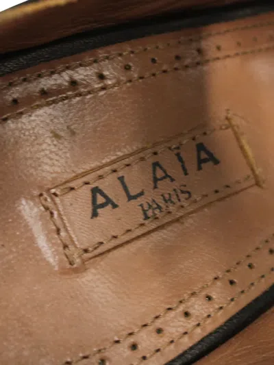 Pre-owned Alaïa Lace-up Peep-toe Ankle Boots In Black